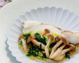 鱈の酒蒸し 三つ葉と菊あんかけ作り方1写真
