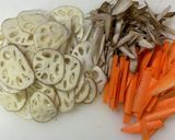 【食物繊維】蓮根ごぼう人参の炊き込みご飯作り方1写真
