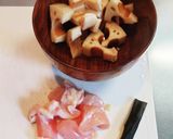 れんこんと鶏肉のかんたん味噌汁作り方1写真