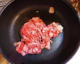 牛肉えのき小松菜のすき焼き風卵とじ作り方1写真