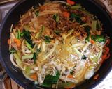 牛肉えのき小松菜のすき焼き風卵とじ作り方5写真