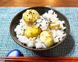 無水鍋で炊く　栗のお赤飯作り方15写真