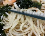 簡単　えびワカメうどん作り方7写真