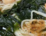 簡単　えびワカメうどん作り方5写真