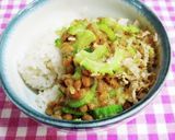 茹でゴーヤ入り、納豆ご飯作り方5写真