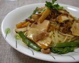 主食～エリンギと筍の中華風パスタ作り方7写真