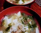 舞茸と崩し豆腐のみそ汁作り方3写真
