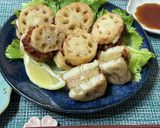 シャキシャキ歯応え 蓮根のはさみ焼き作り方18写真