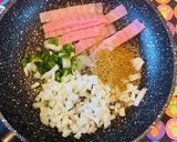 玉ねぎピーマンベーコンで●カレーピラフ作り方1写真