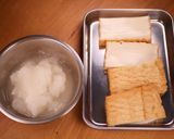 焼き厚揚げのさっぱりおろしポン酢なめ茸作り方1写真