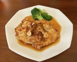 鶏むね肉のステーキ★にんにく玉ねぎタレ作り方8写真