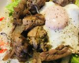 市販サラダ活用●鶏肉の月見ソテーソース作り方4写真