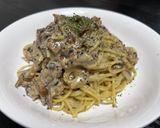 秋の味覚　きのこのクリームパスタ作り方16写真