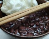 和菓子屋風赤いお赤飯と一緒にぜんざい作り方8写真