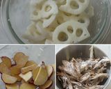 さつまいも、れんこん、舞茸のデリ風お惣菜作り方3写真