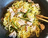 サツマイモのツルを使った♪芋づる焼きそば作り方5写真