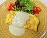キノコオムレツのブルーチーズソース作り方9写真