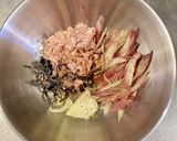 茗荷とツナと塩昆布のバター醤油パスタ作り方3写真