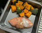 カボチャ と 鶏肉の甘煮作り方1写真