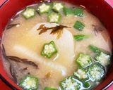 長芋*あかもく*オクラの味噌汁♪作り方2写真