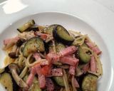 茄子とベーコンの麺つゆアンチョビパスタ作り方9写真