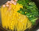 ウインナーとほうれん草とコーンのパスタ作り方3写真