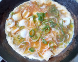 そうめん卵とじ焼き鍋の麦茶風作り方6写真