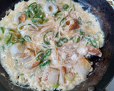そうめん卵とじ焼き鍋の麦茶風作り方7写真