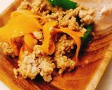 簡単！緑黄色野菜とひき肉の炒め物作り方6写真