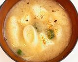 簡単☆カリカリ油揚げと焼き白葱のお味噌汁作り方5写真