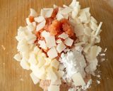 明太もち入りチキンバーグ作り方1写真