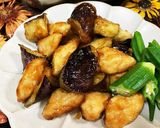秋ナスと鶏のささみで甘辛炒め作り方12写真
