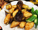 秋ナスと鶏のささみで甘辛炒め作り方12写真