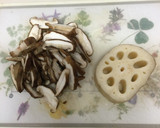 ☆レンジだけ　蓮根　ほうれん草　しいたけ作り方1写真