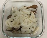 ☆レンジだけ 蓮根 ほうれん草 しいたけ作り方3写真