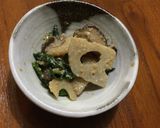 ☆レンジだけ 蓮根 ほうれん草 しいたけ作り方8写真