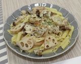 れんこんときのこのクリームペンネ作り方5写真