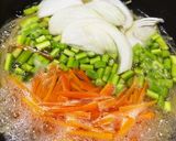 アスパラ人参玉ねぎのたらこ洋風パスタ作り方2写真