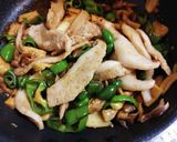 豚トロピーマンエリンギ焼肉のタレ炒め作り方5写真