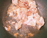 少量豚肉と厚揚げのすき焼き丼★ランチ♡卵作り方4写真
