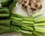 小松菜と肉団子の煮物作り方1写真