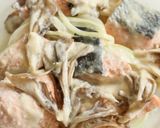 腸活◎鮭とまいたけのヨーグルト味噌ソース作り方5写真