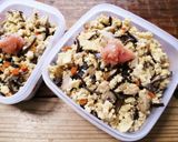 朝ごはん弁当！炒り卵豆腐とたらこ作り方3写真