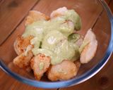 鶏むね肉の和風バジルマヨネーズ和え作り方4写真