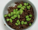 たんぱく質約25gあっさり塩昆布そぼろ丼作り方1写真