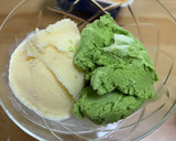 信玄餅とアイスクリームで　わらび餅アイス作り方2写真
