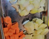 学校給食365日‥ジャガイモのベーコン煮作り方1写真