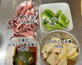 下足と筍ピーマンのにんにくマヨ醤油炒め作り方1写真