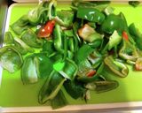 ピーマン玉子挽肉の甘辛あん作り方1写真