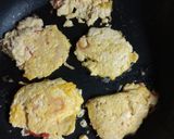 時短で手抜き！豆腐とたまごのモッタリ焼き作り方5写真